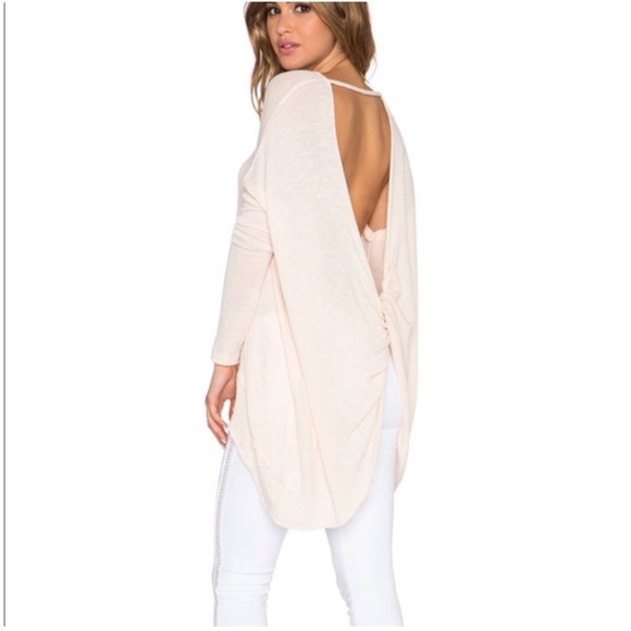 We The Free Sweaters - We the Free/Free People Open Twist Back Lightweight Sweater Light Pink Sz Small